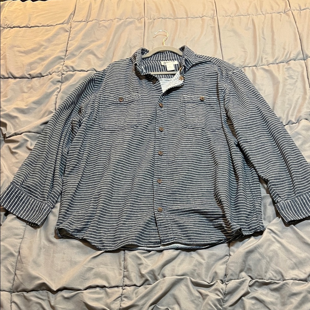 Duluth Trading Co. Men's Striped Blue Shirt